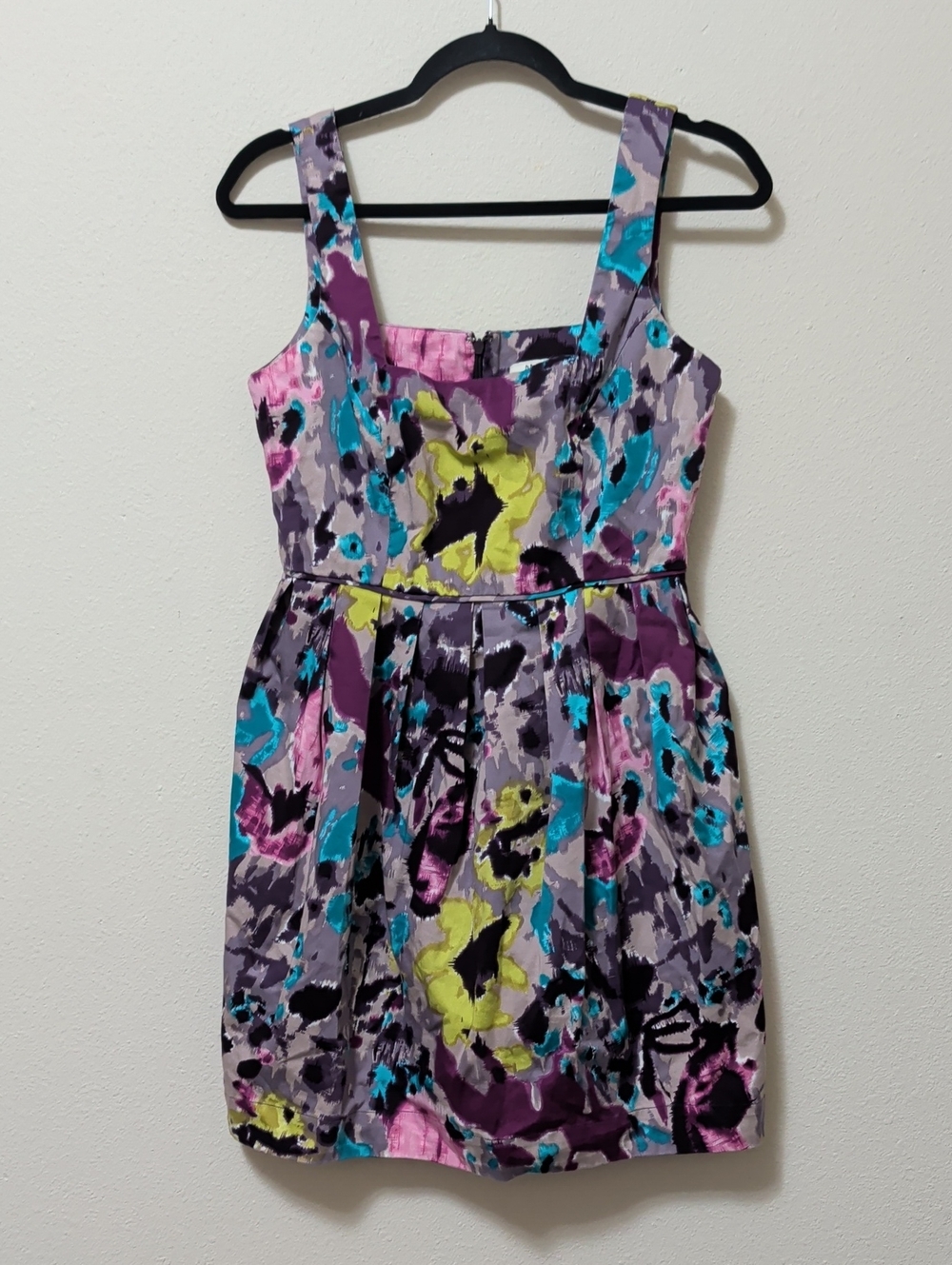 BB Dakota Multicolor Floral Print Mini Dress in Purple, Teal, Pink, Yellow